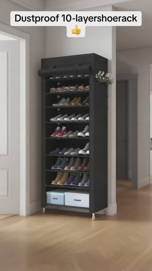 6 Rack Collapsible Wardrobe Cabinet and Shoe Rack